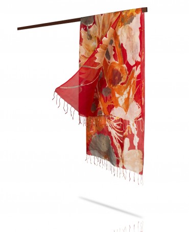 Палантин Женский S23-FLEUR.MODERNE/ORANGE